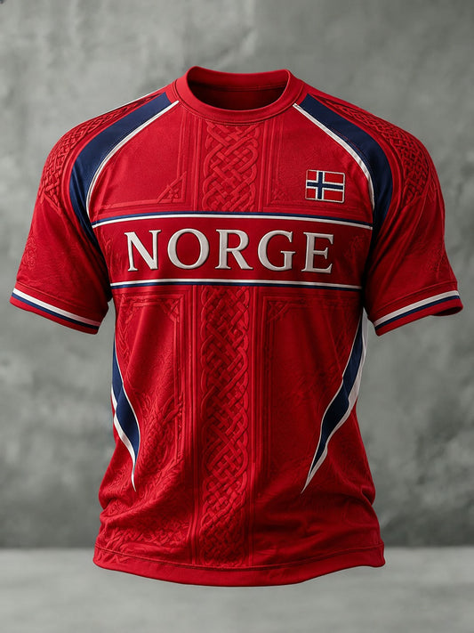 Herrtröja med fotbollsmotiv från Norge