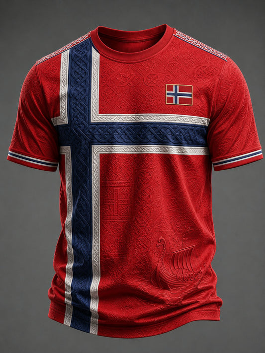 Herrtröja med fotbollsmotiv från Norge