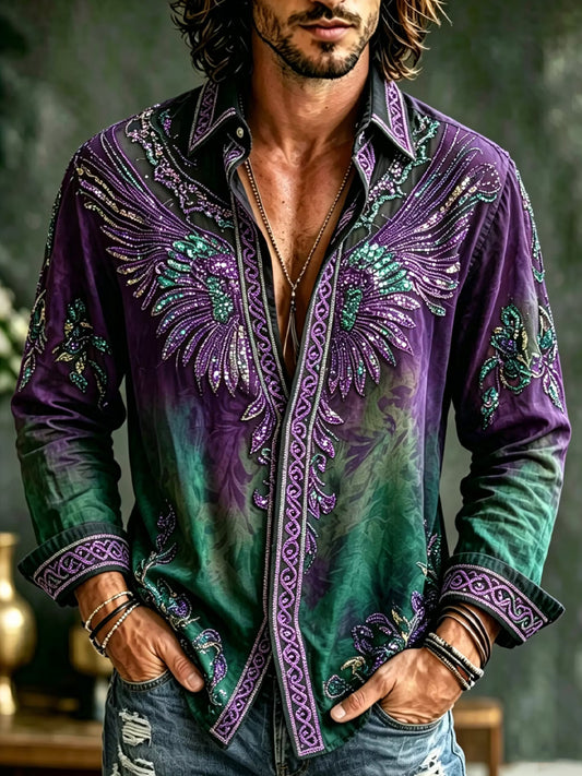 Retro Floral Print Konst Skriv ut Casual bomull och lin tröja