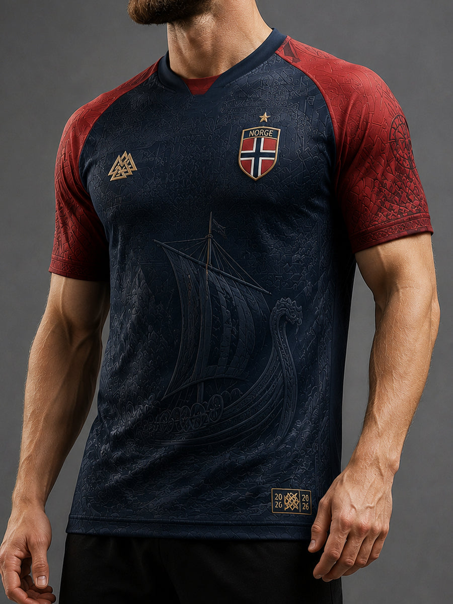 Mäns klassiska norska fotboll Casual T-shirt