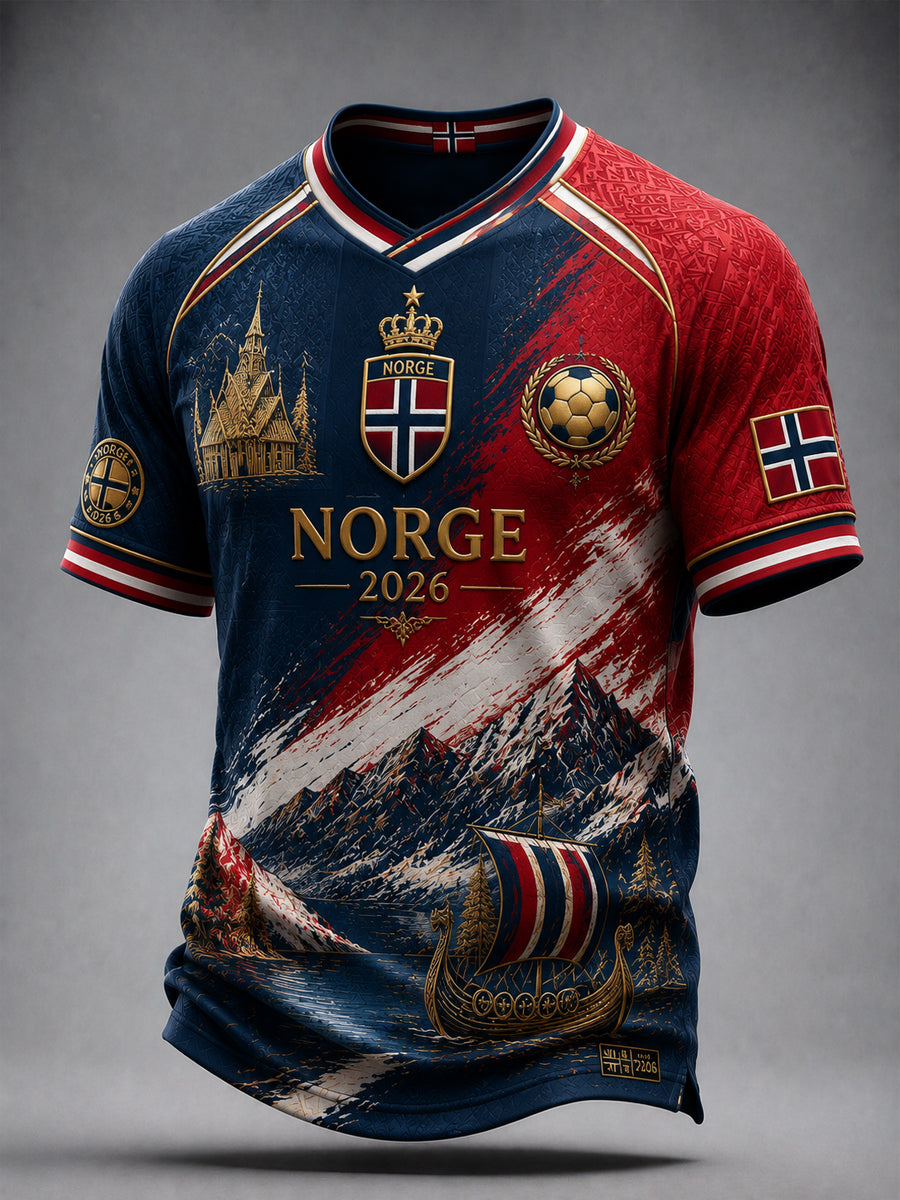 Retro Norska Fotboll Classic Art T-shirt