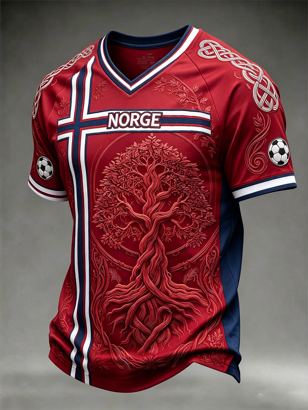 Herrlig vikingelementfärgblockad designavslappnad t-shirt