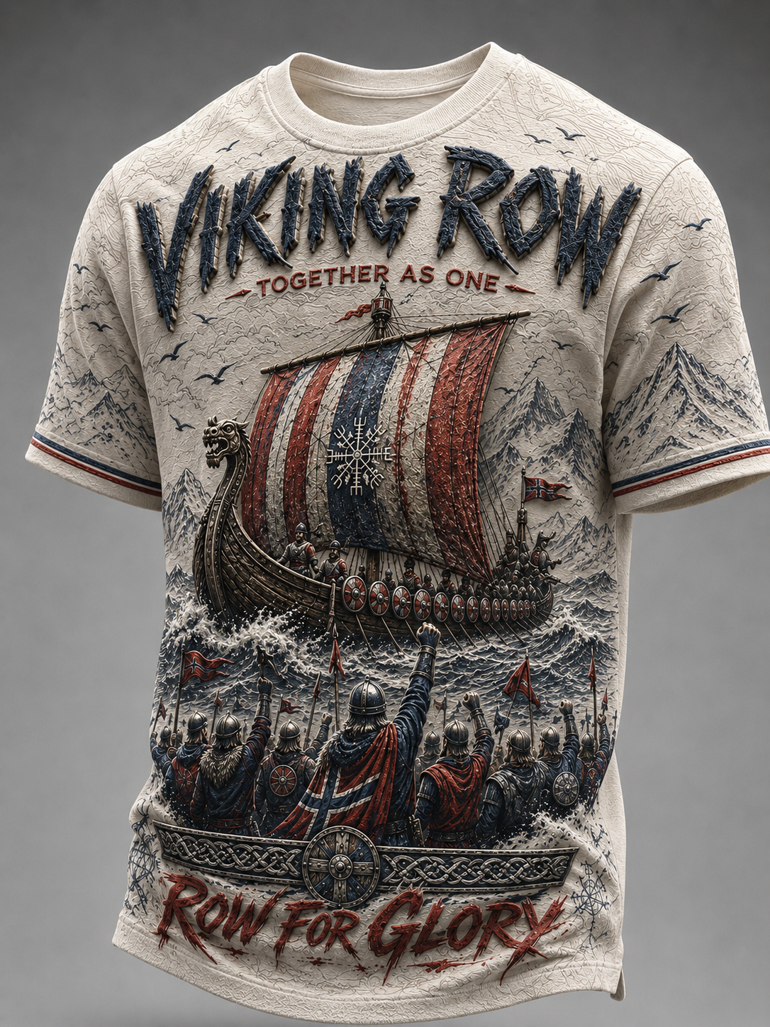 Herrlig kortärmad t-shirt med norska vikingar