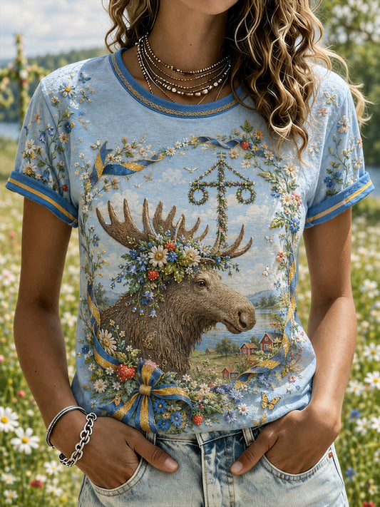 Dammens Sverige Djur T-shirt med korta ärmar