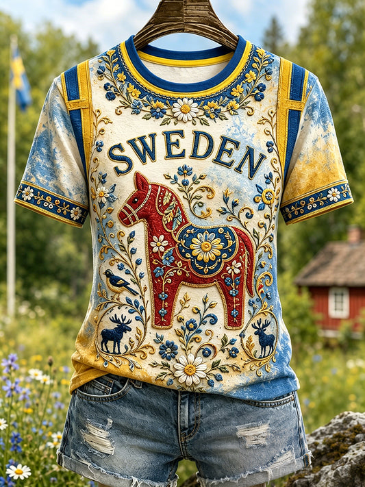 Dammens Sverige Djur T-shirt med korta ärmar