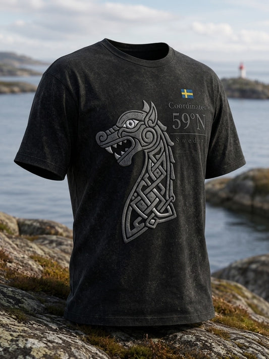 Mans Vintage Svenska Birka Vikingaveckor T-shirts