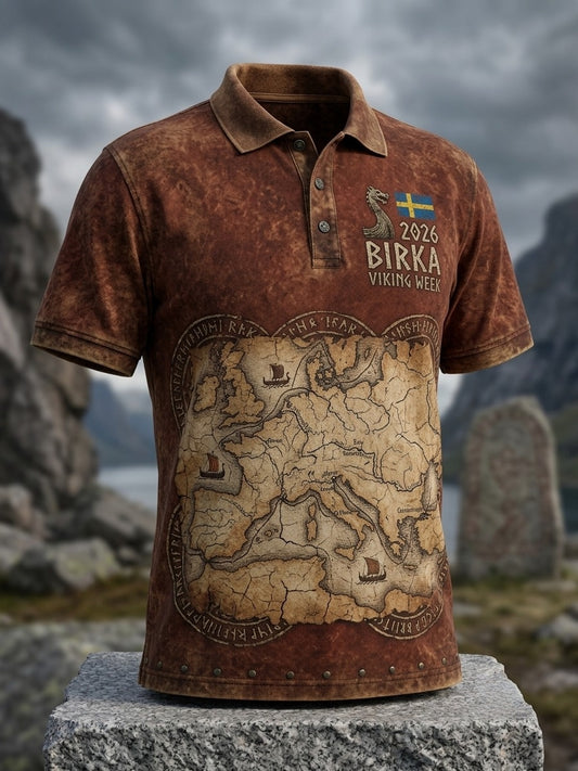 Mansvintage svensk Birka Vikingaveckor polotröja