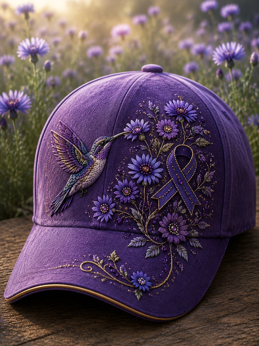 Retro Alzheimers sjukdom Purple Ribbon Baseball Caps