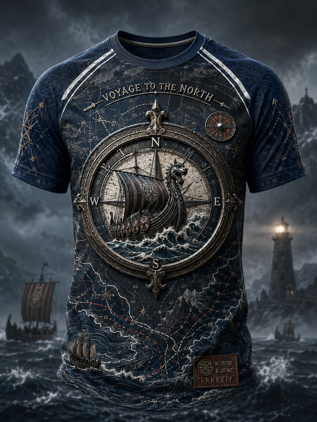 Mansdansk vikingar T-shirt med korta ärmar