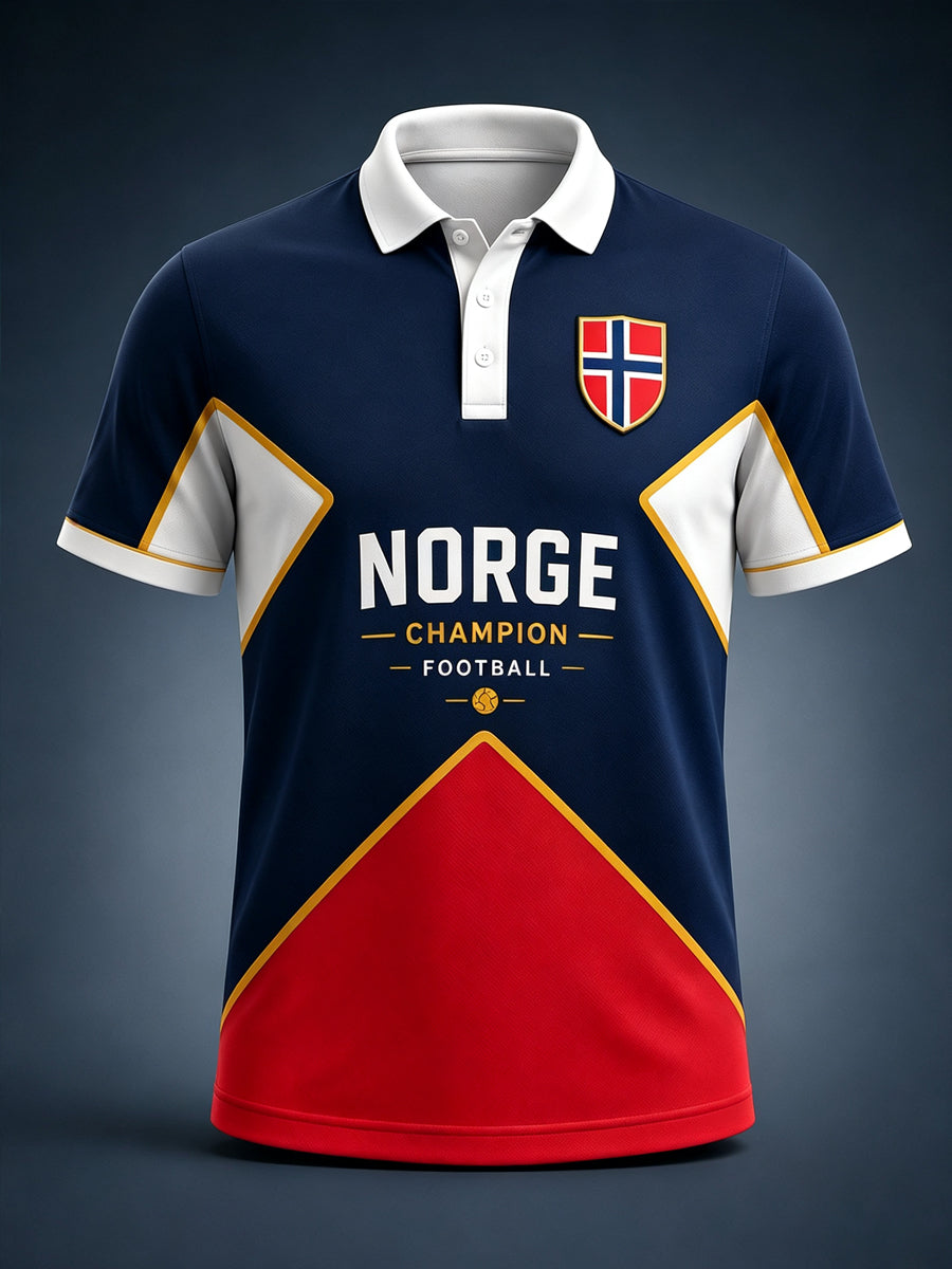 Herrpolotröja med minneskonsttryck för Norgesdagen