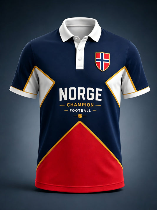 Herrpolotröja med minneskonsttryck för Norgesdagen