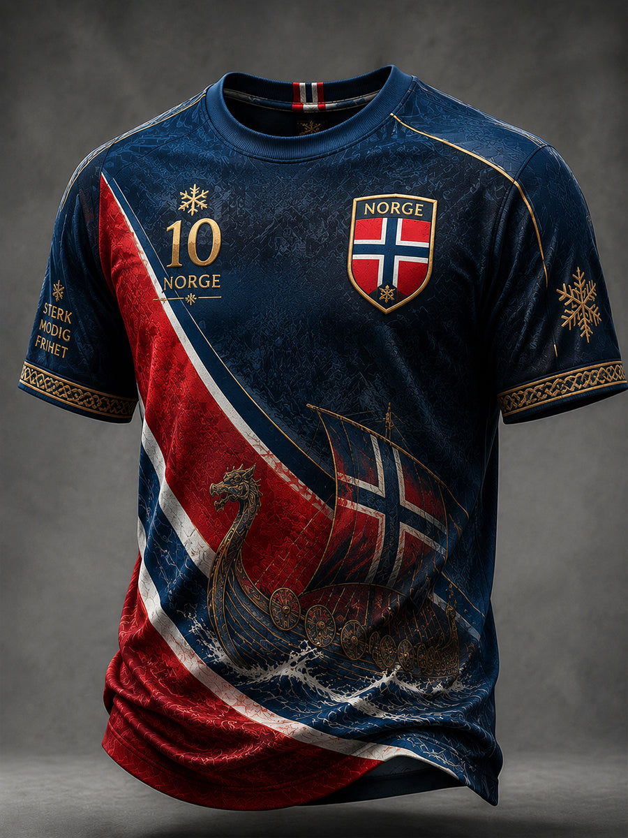 Retro Norwegian Konst Casual T-shirt