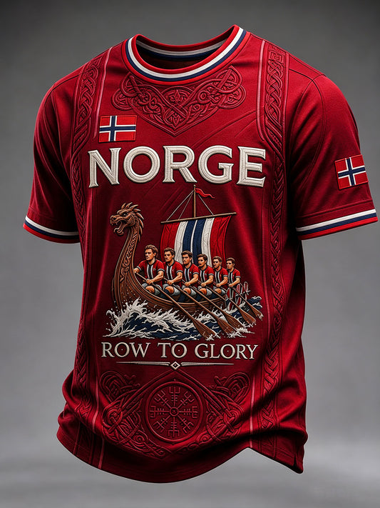 Mäns norge Row till ära korta ärmar T-shirt