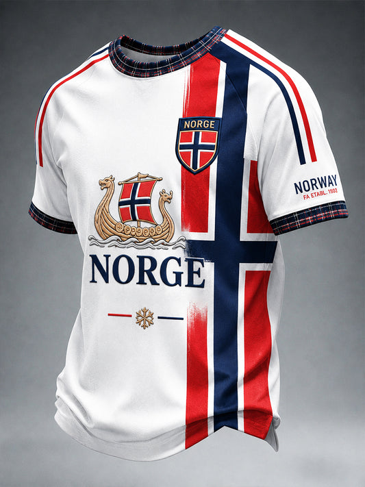 Retro Nordic Viking-stil grafisk kassa-t-shirt