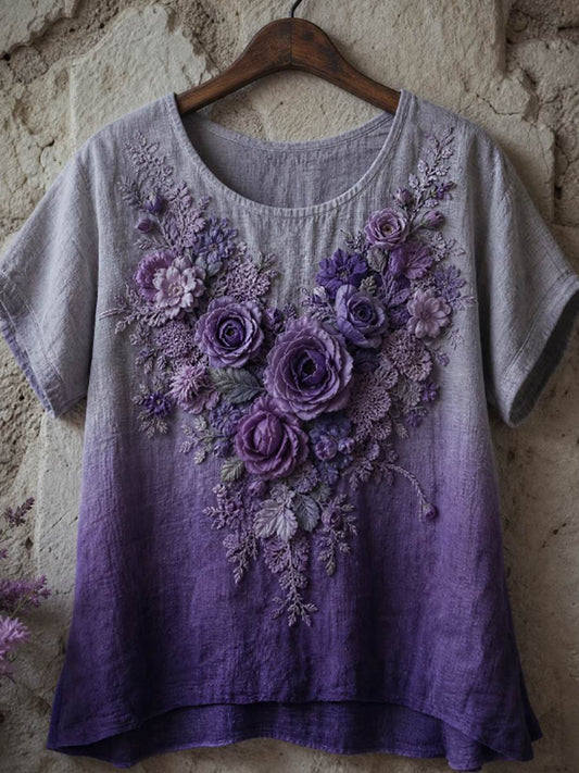 Damlinnet-shirt med korta ärmar