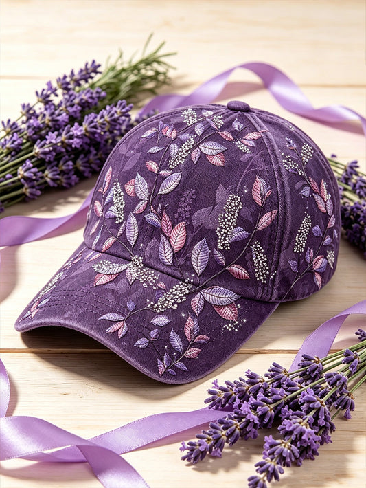 Lila växt blomma mönster tryckt Unisex hatt