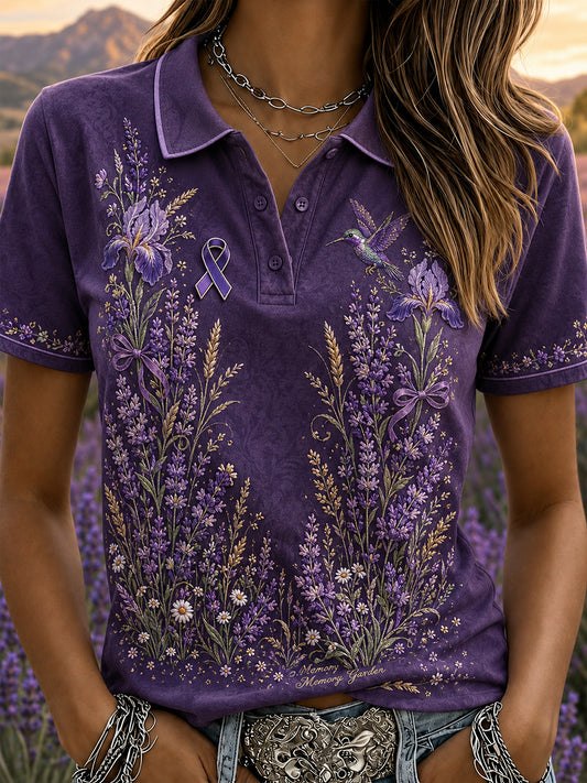 Kvinnors Alzheimers sjukdom medvetenhet Polo T-shirt