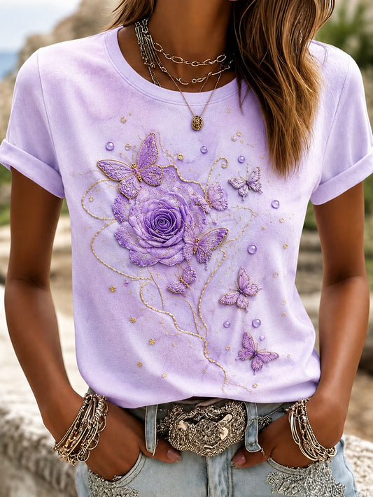 Kvinnors Alzheimers medvetenhet Skriv ut Casual T-shirt