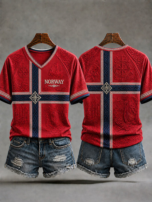 Kvinnlig norsk vikinganda avslappnad t-shirt