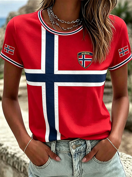 Kvinnlig Norge-T-shirt