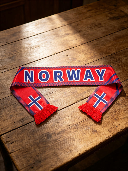 Norge Flag Norge Skriv ut Fringe Trim Scarf