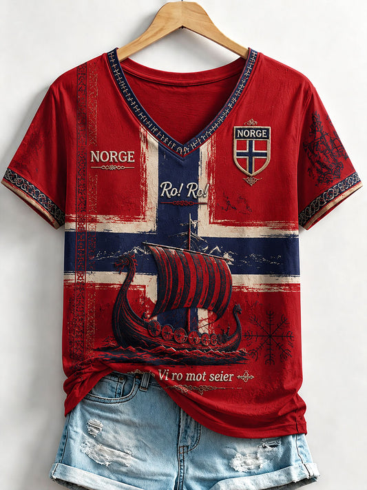 Damernas Norge Viking V-ringad T-shirt