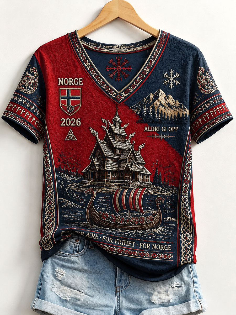Damernas Norge Viking V-ringad T-shirt