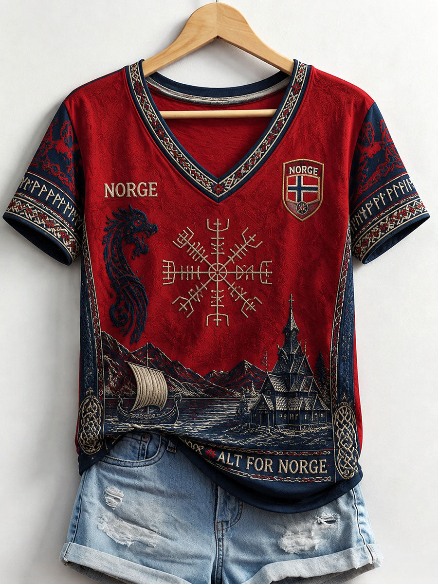 Damernas Norge Viking V-ringad T-shirt