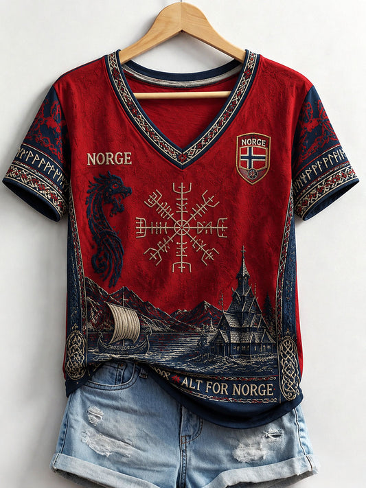Damernas Norge Viking V-ringad T-shirt