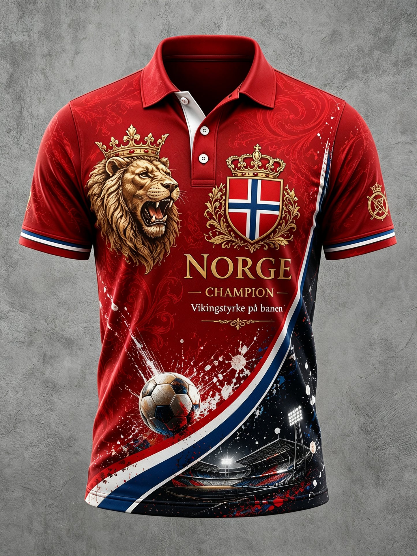 Herrens norska Viking-tema Patriotisk kulturkonst Print Polo tröj