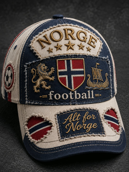 Unisex-hatt med norsk vikingmotiv – patriotisk och kulturellt konsttryck