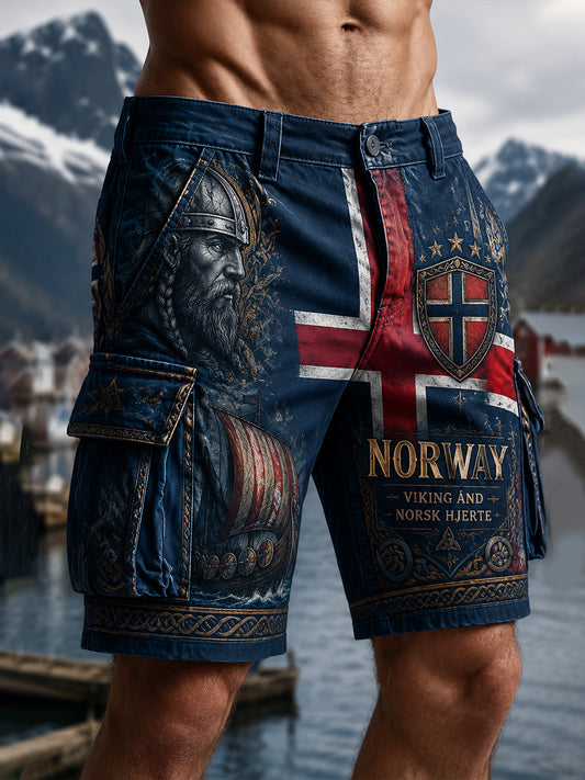 Herrens norska Viking-tema Patriotiska minne konst Print Shorts