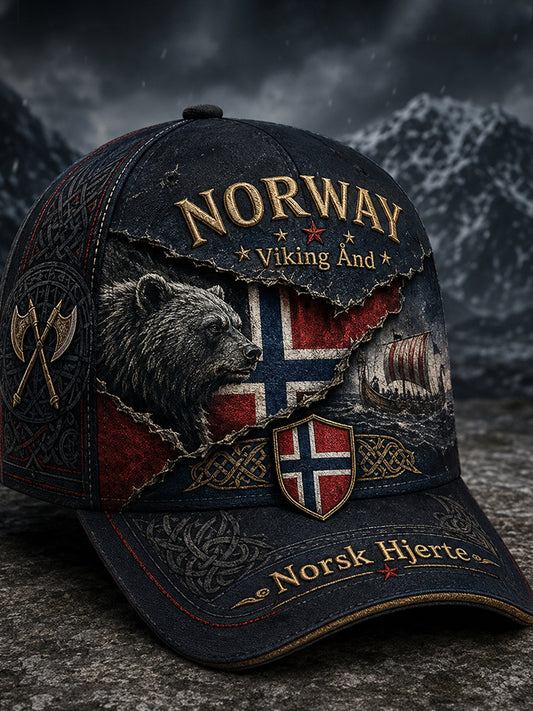 Unisex norsk vikinga-tema patriotisk minne konst Print Hat