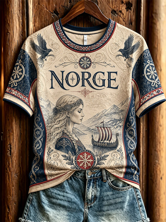 Retro norsk viking och keltisk konst T-shirt