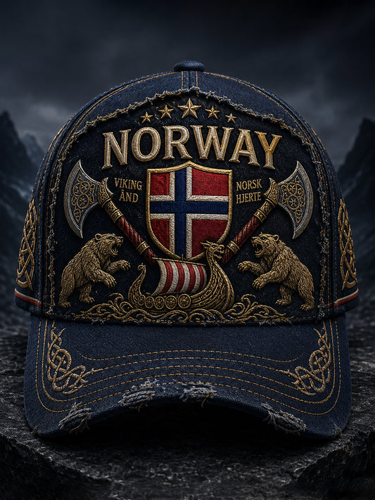 Unisex norsk vikinga-tema patriotisk konst Print hatt
