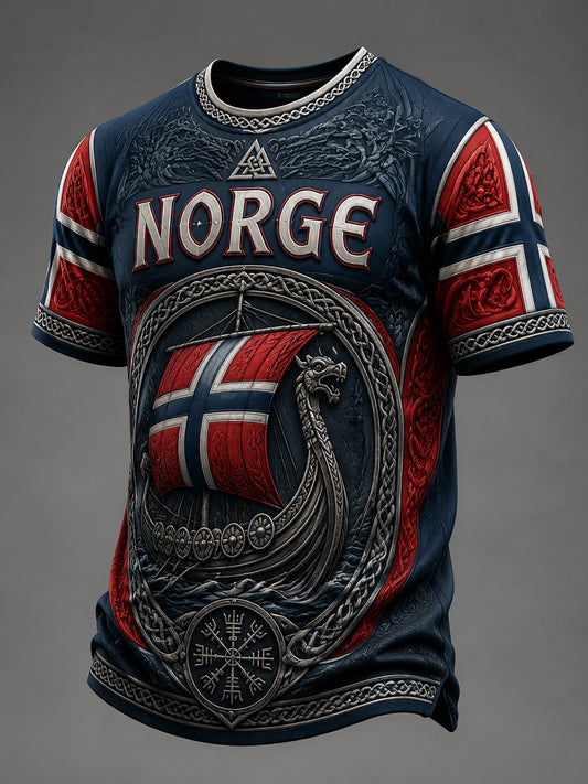 Vintage norsk “Forward” lapptäcktsavslappnad t-shirt