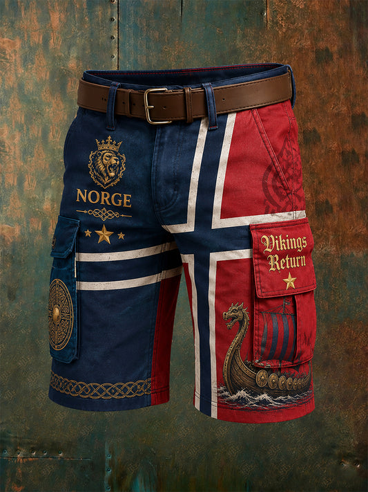 Herrens norska Viking-tema Patriotic Art Print Shorts
