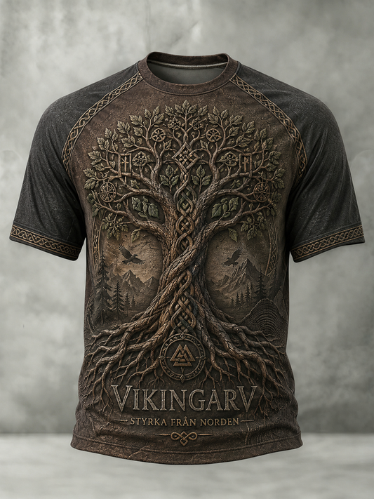 Svensk vikingströja för män med korta ärmarna
