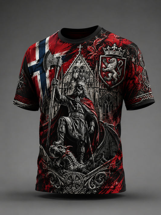 Mäns St. Olaf dag minneskonst Skriv ut T-shirt