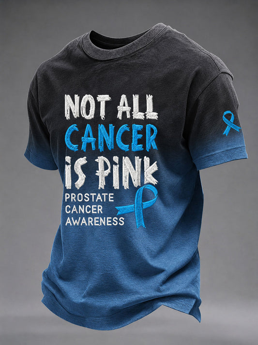 Kvartalsvis informerande ledig t-shirt för män om prostatacancer