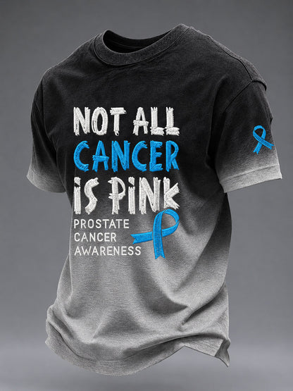 Kvartalsvis informerande ledig t-shirt för män om prostatacancer