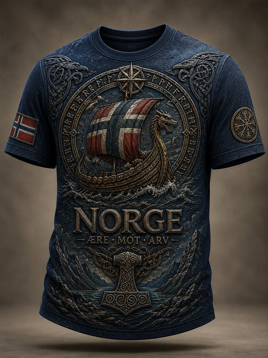 Mäns St. Olaf dag minnesbilder kulturella element Konst Skriv ut T-shirt