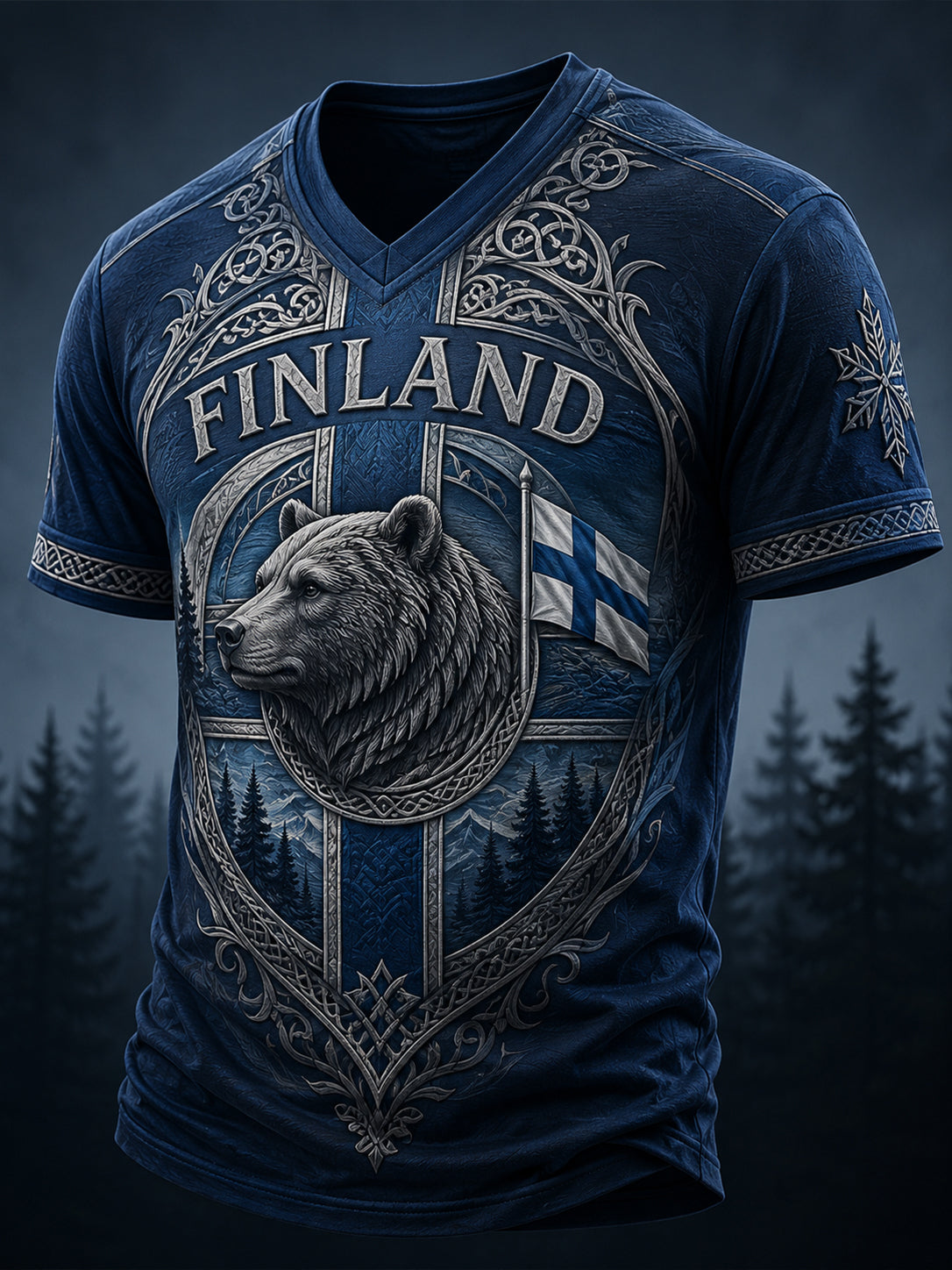 Mäns finska Veteran Heritage Spirit Art Print T-shirt