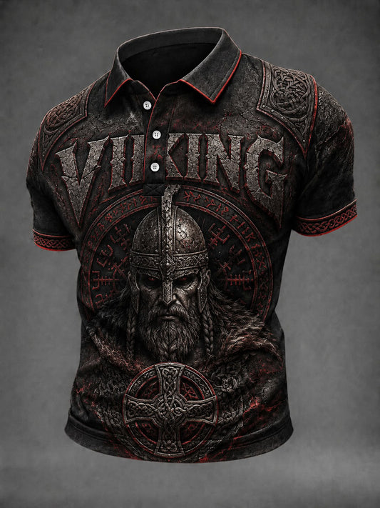 Mansvikingaskjorta med tryck