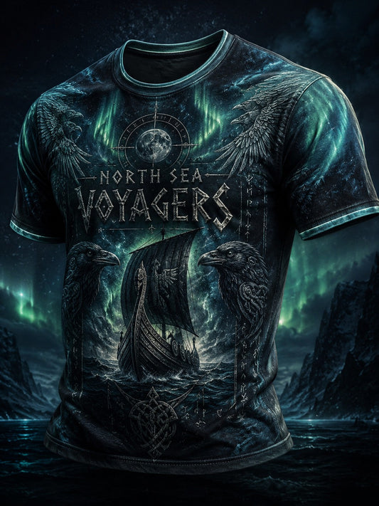 Herrtröja med tryckt mönster från North Sea Voyagers