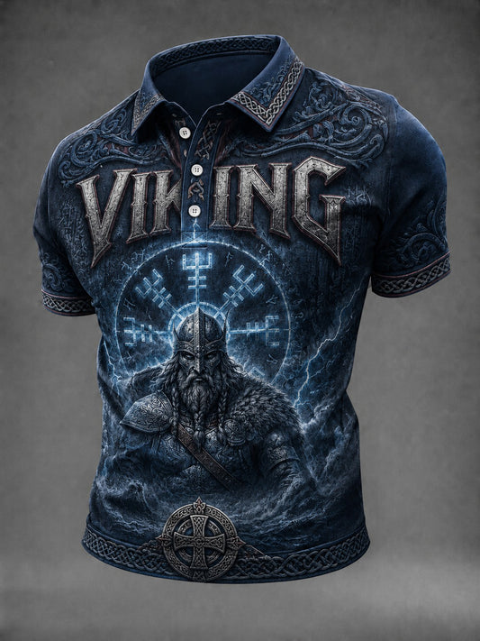 Mansvikingaskjorta med tryck