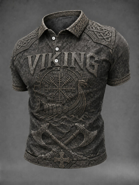 Mansvikingaskjorta med tryck