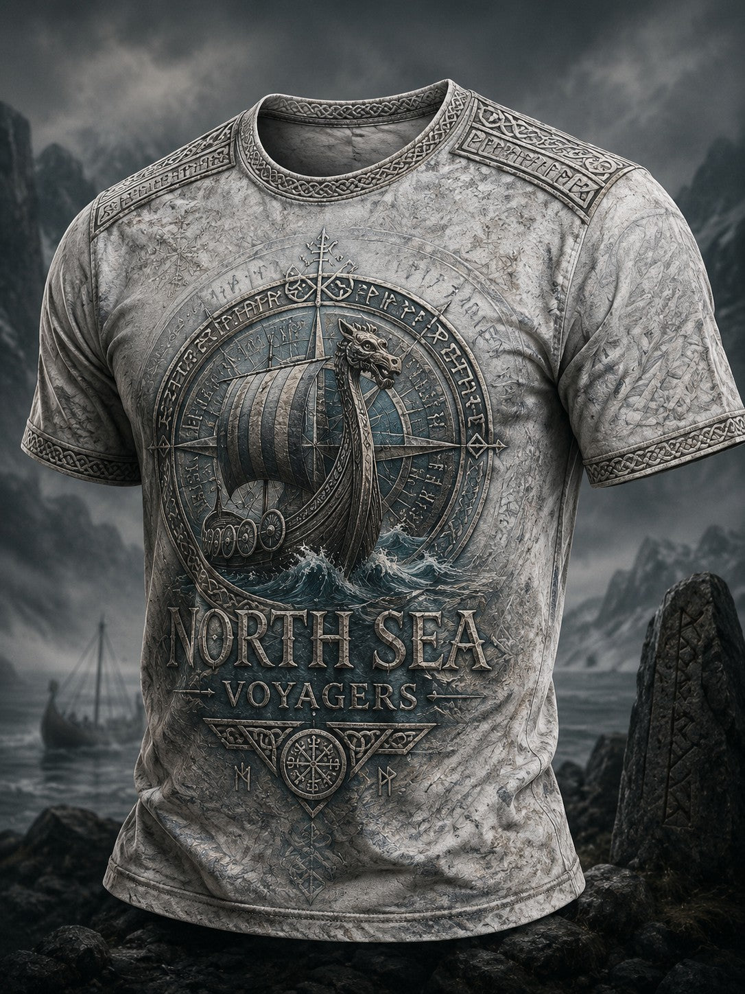 Herrtröja med tryckt mönster från North Sea Voyagers