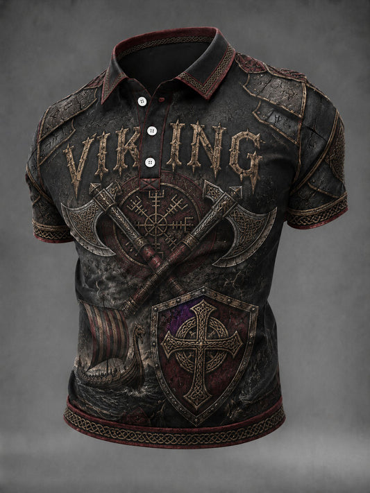 Mansvikingaskjorta med tryck