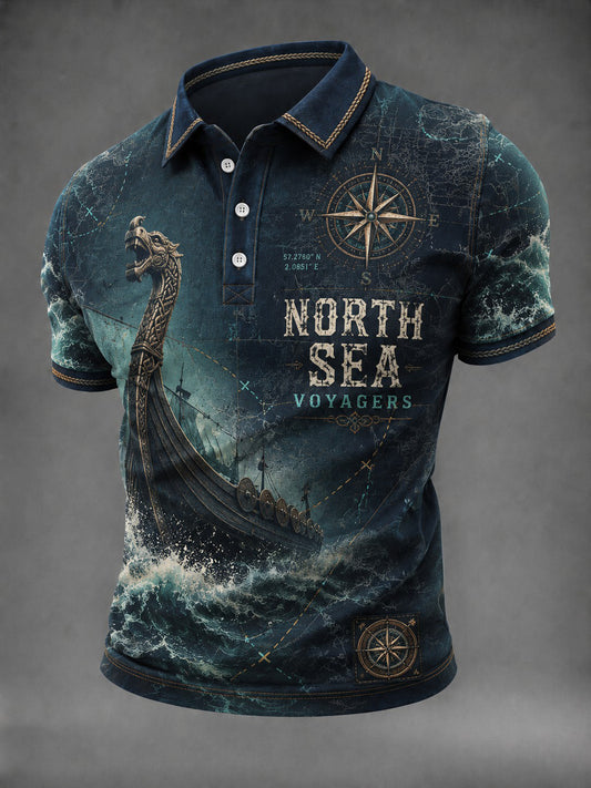 Herrskjorta med tryckt mönster från North Sea Voyagers
